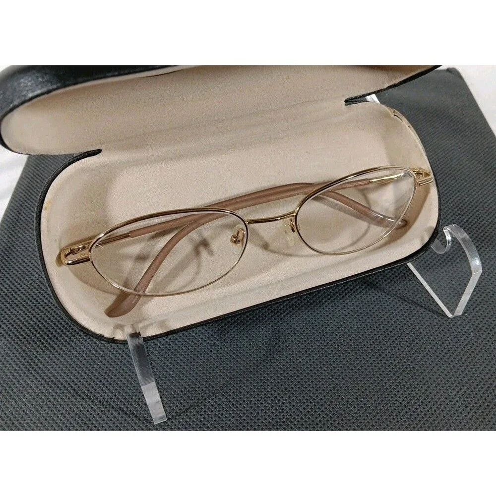 LRI R1002 Men's Gold Full Metal Rim Eyeglass Frames Only 53-18-135 Flex Hinge